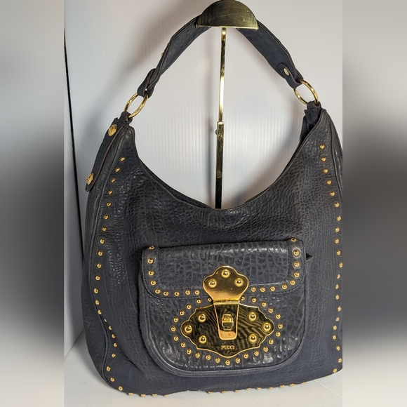 Emilio Pucci Studded hobo leather handbag - Picture 2 of 11